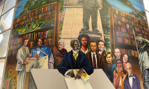 Prefeitura de VR inaugura mural ‘A Praça Brasil’ na Biblioteca Municipal Raul de Leoni